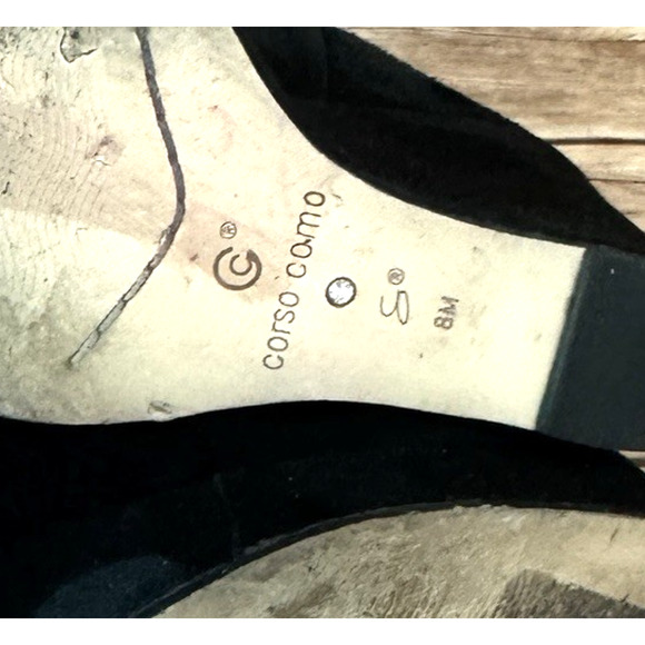 Corso Como Womens Black Suede Platform Wedge Pull On Ankle Boots 8M - Picture 8 of 8